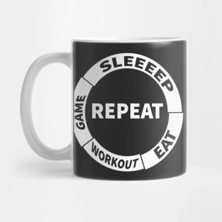 Sleep Eat Workout Game Repeat Mug